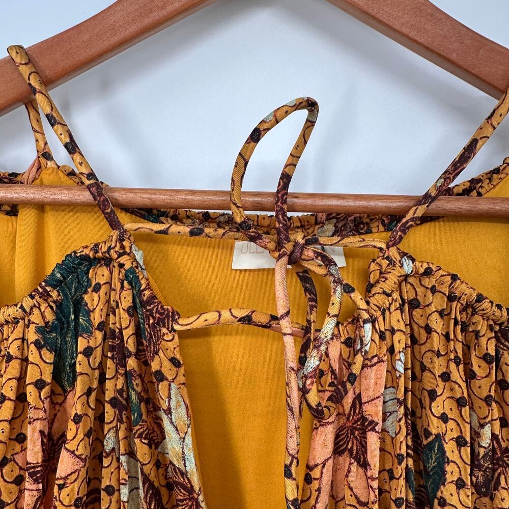 ULLA JOHNSON Floral Printed Noemi Cold Shoulder Midi Dress // S - Picture 7 of 14